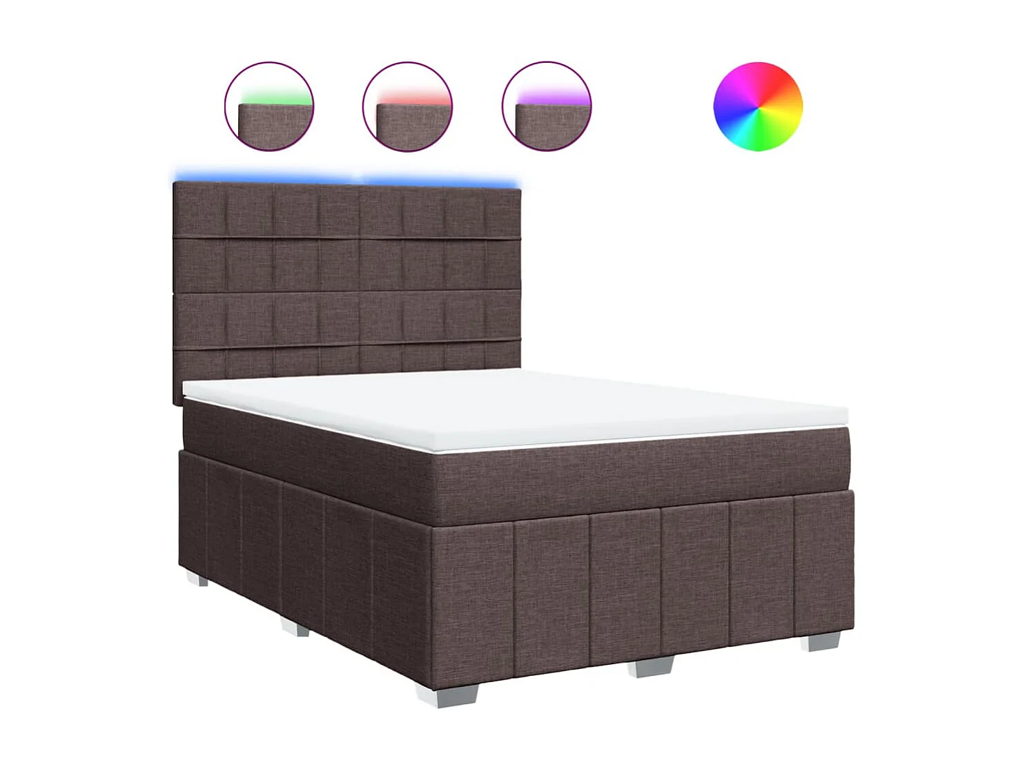 Boxspringbett mit Matratze Dunkelbraun 160x200 cm Stoff