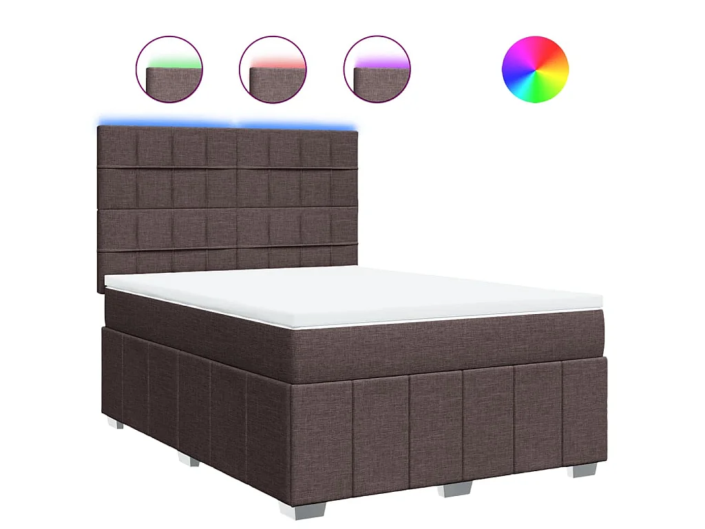 Boxspring met matras stof donkerbruin 160x200 cm