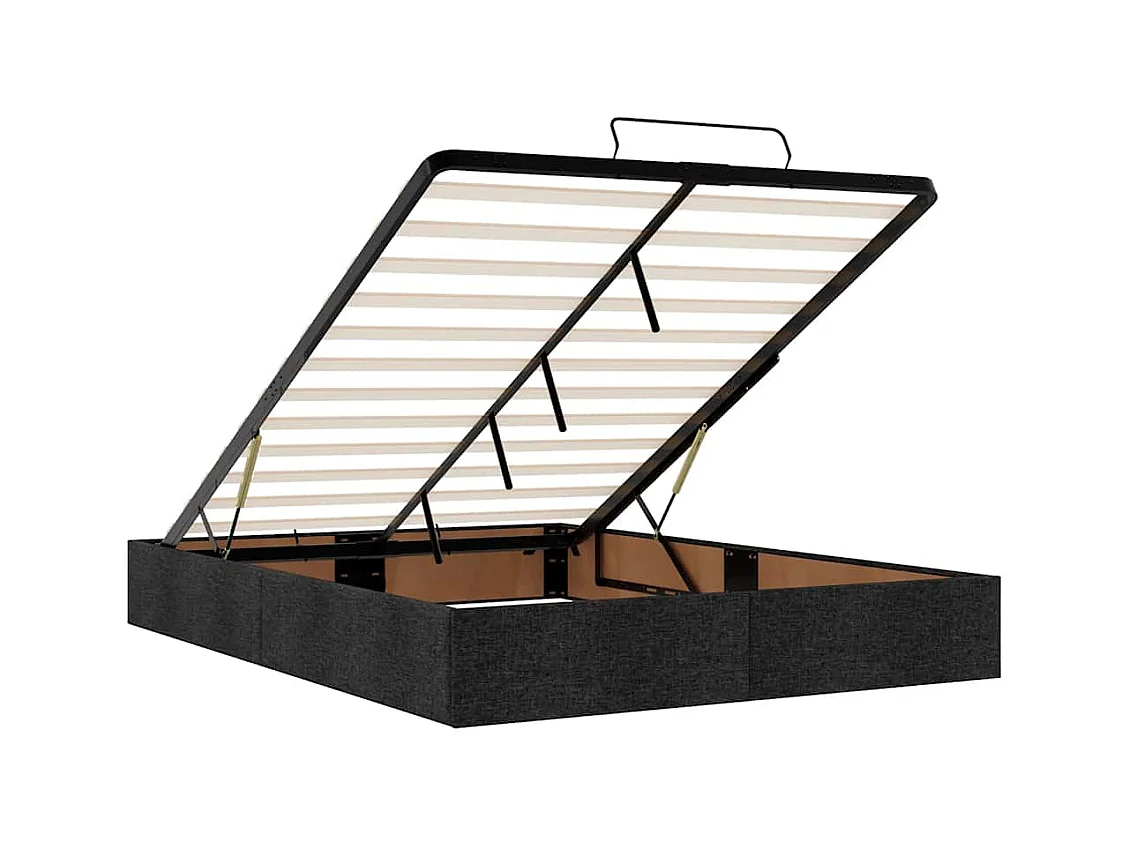 Ottoman-Bett ohne Matratze Schwarz 140x200 cm Stoff