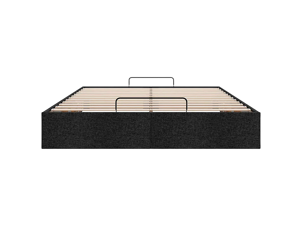 Estrutura de cama otomana sem colchão 140x200 cm tecido preto
