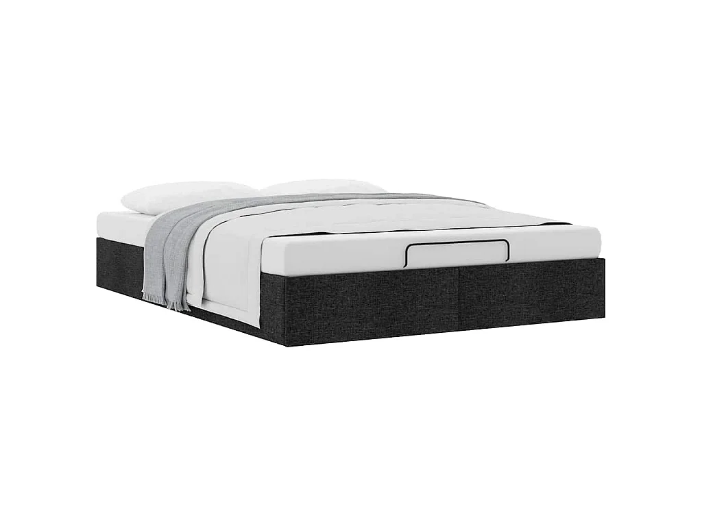 Estructura cama otomana sin colchón tela negro 140x200cm