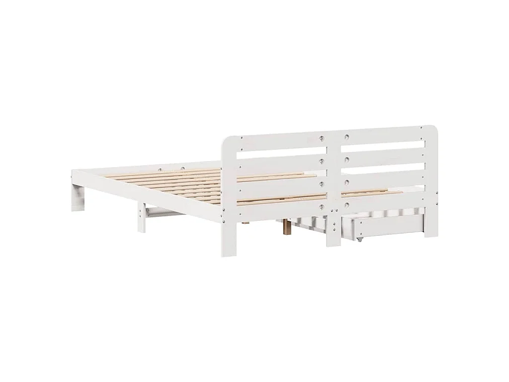 Cadre de lit sans matelas blanc 160x200 cm bois de pin massif