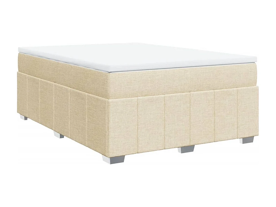 Boxspring met matras stof crèmekleurig 140x200 cm