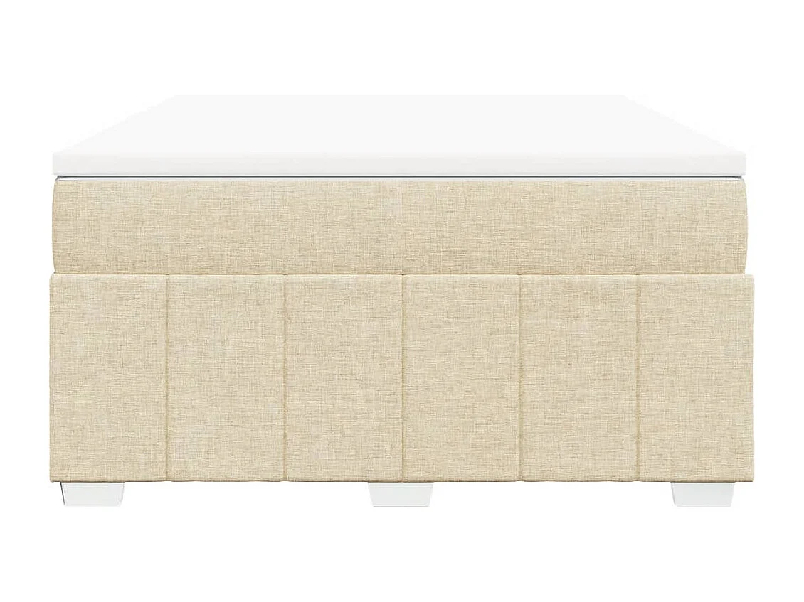 Boxspring met matras stof crèmekleurig 140x200 cm