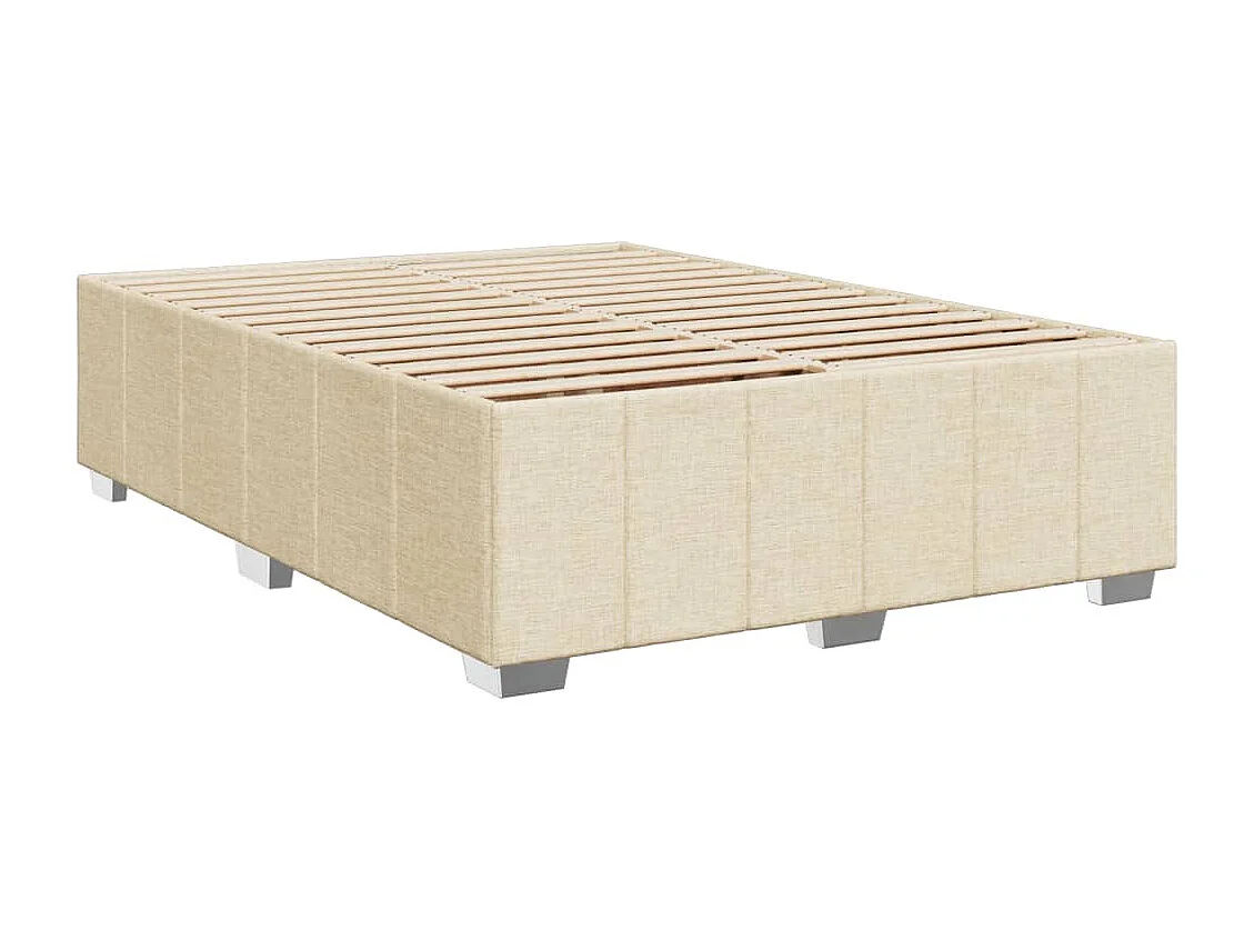 Boxspring met matras stof crèmekleurig 140x200 cm