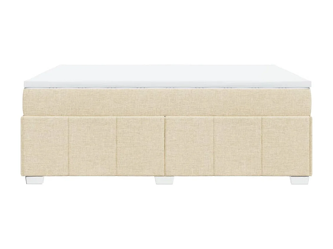 Boxspring met matras stof crèmekleurig 140x200 cm