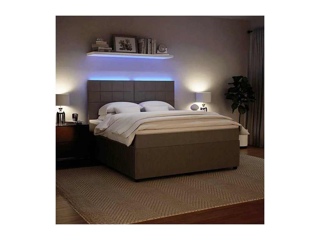 Boxspringbett mit Matratze Hellgrau 180x200 cm Samt