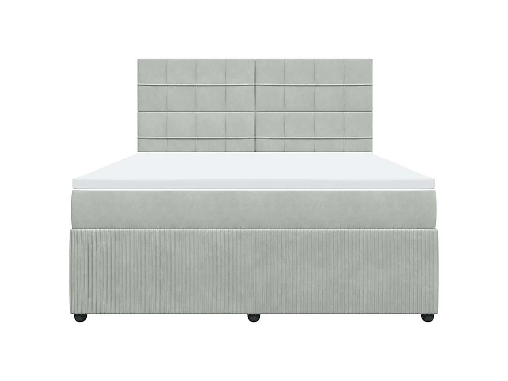 Boxspring met matras fluweel lichtgrijs 180x200 cm