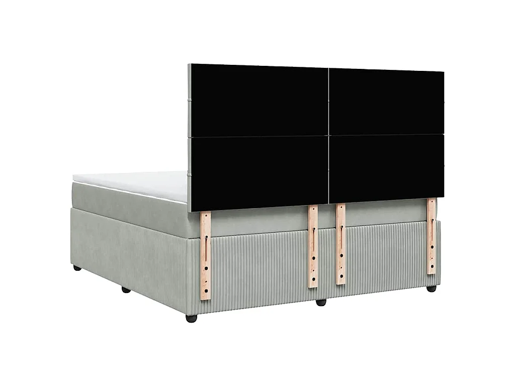 Boxspring met matras fluweel lichtgrijs 180x200 cm