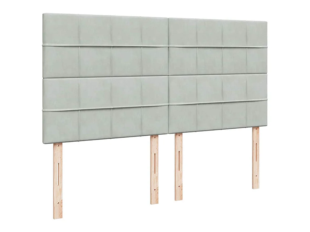Boxspring met matras fluweel lichtgrijs 180x200 cm