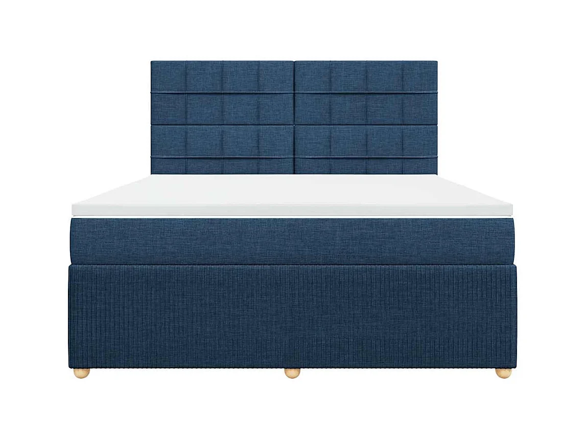 Sommier à lattes de lit avec matelas Bleu 180x200 cm Tissu