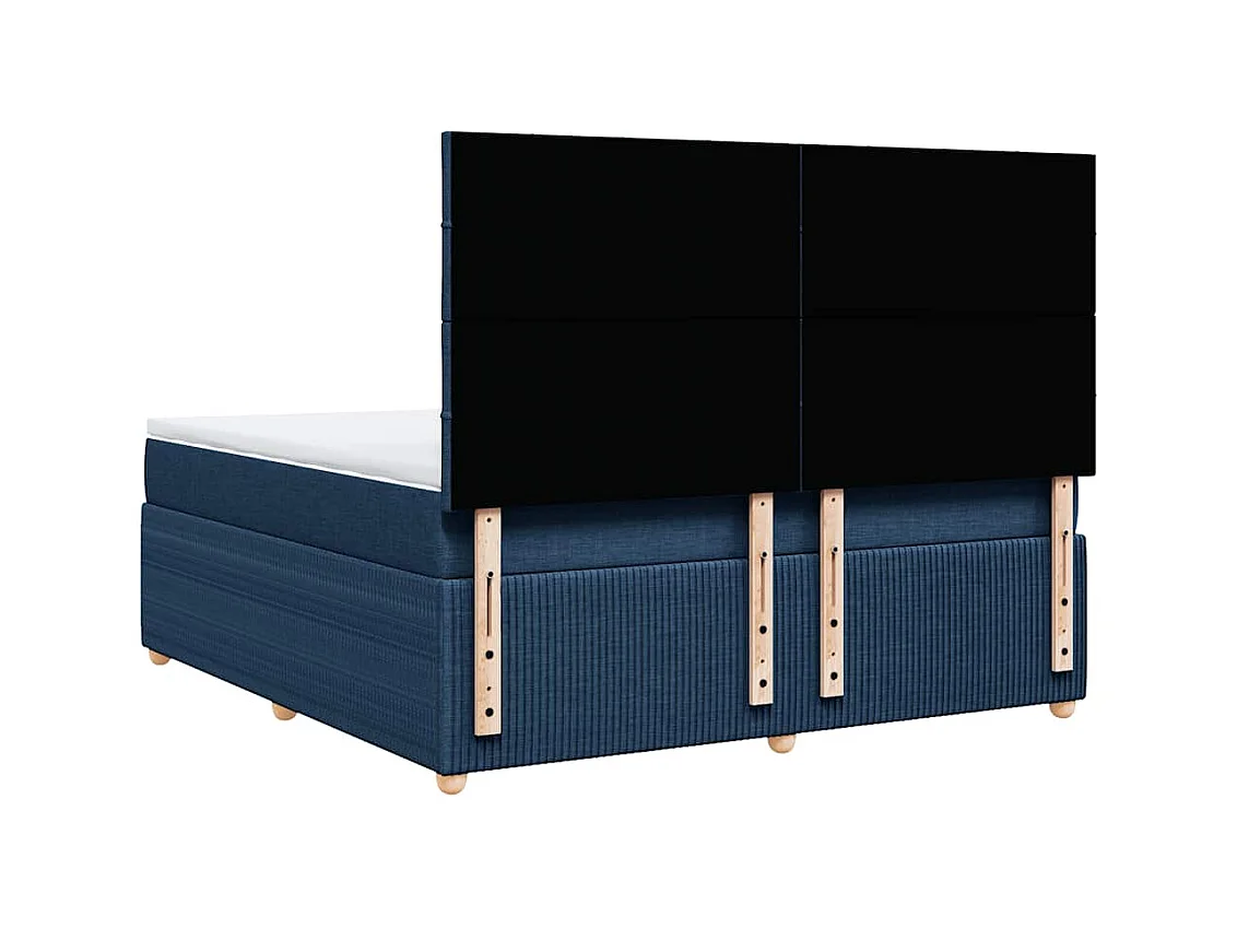 Sommier à lattes de lit avec matelas Bleu 180x200 cm Tissu