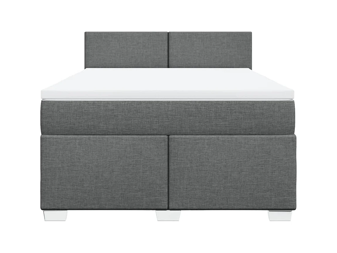 Boxspringbett mit Matratze Dunkelgrau 140x190 cm Stoff