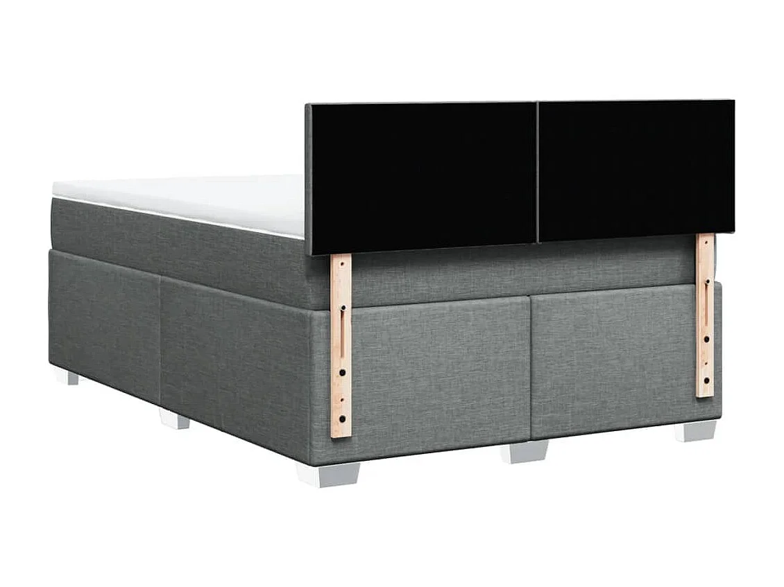 Boxspringbett mit Matratze Dunkelgrau 140x190 cm Stoff