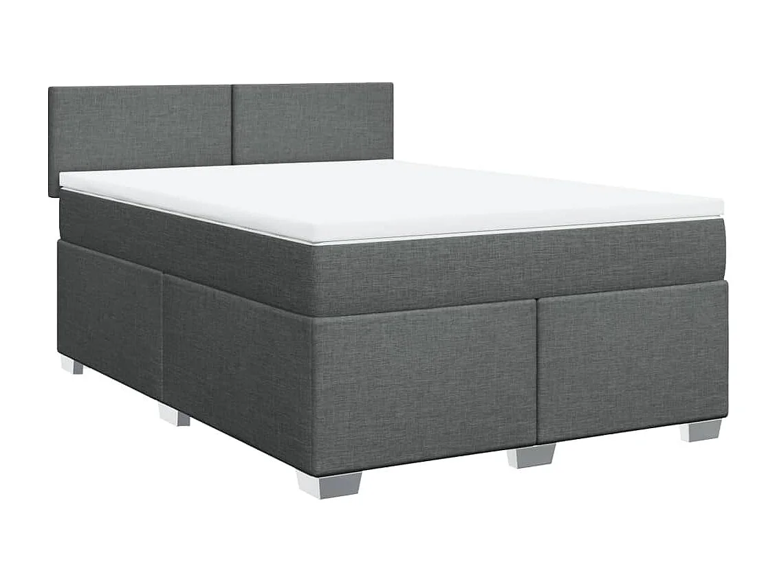 Boxspringbett mit Matratze Dunkelgrau 140x190 cm Stoff