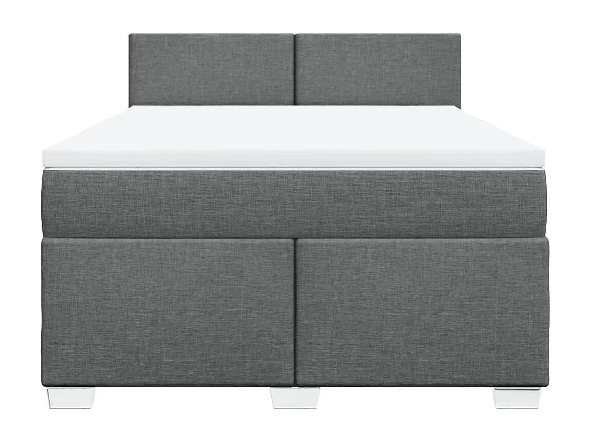 Boxspringbett mit Matratze Dunkelgrau 140x190 cm Stoff