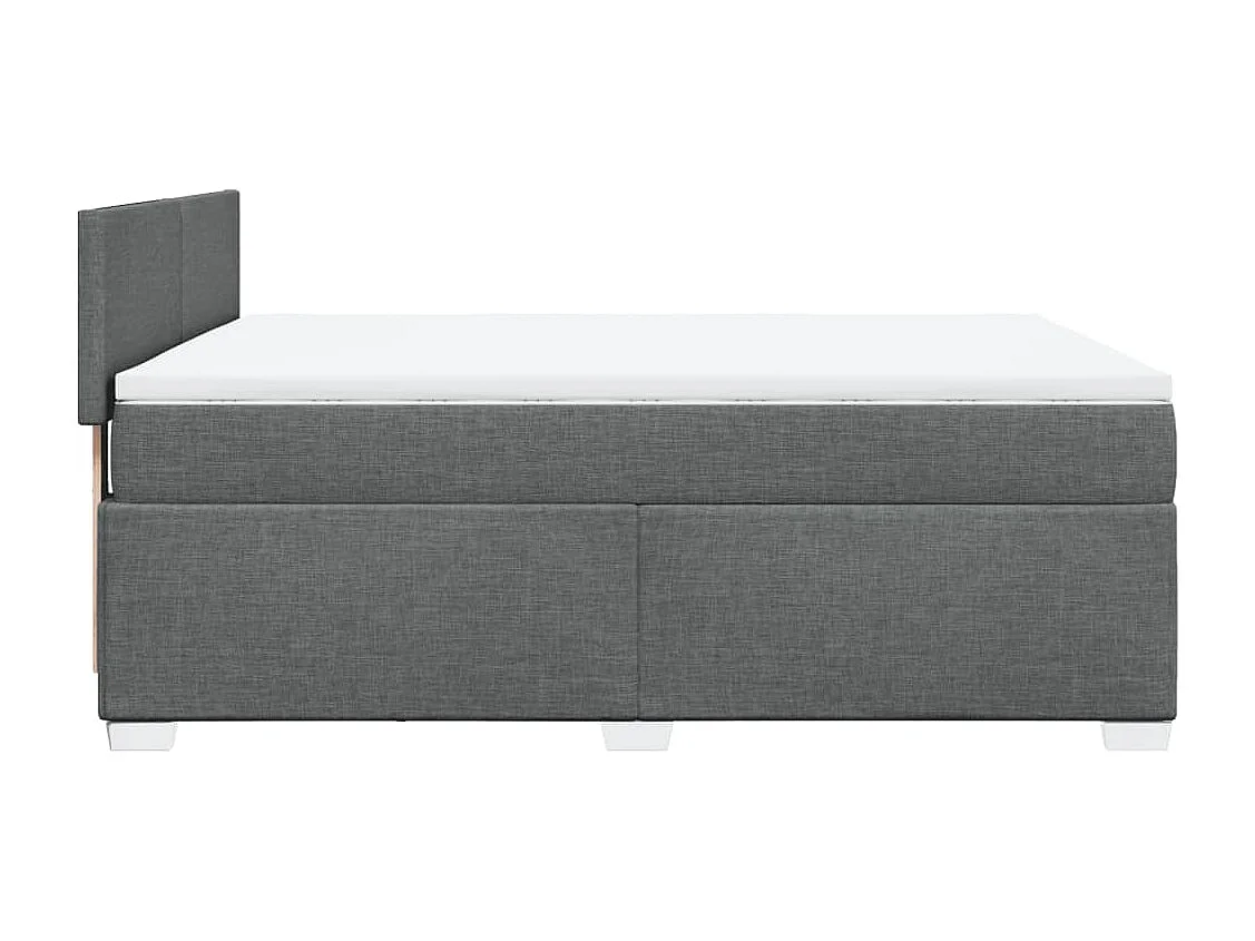 Boxspringbett mit Matratze Dunkelgrau 140x190 cm Stoff
