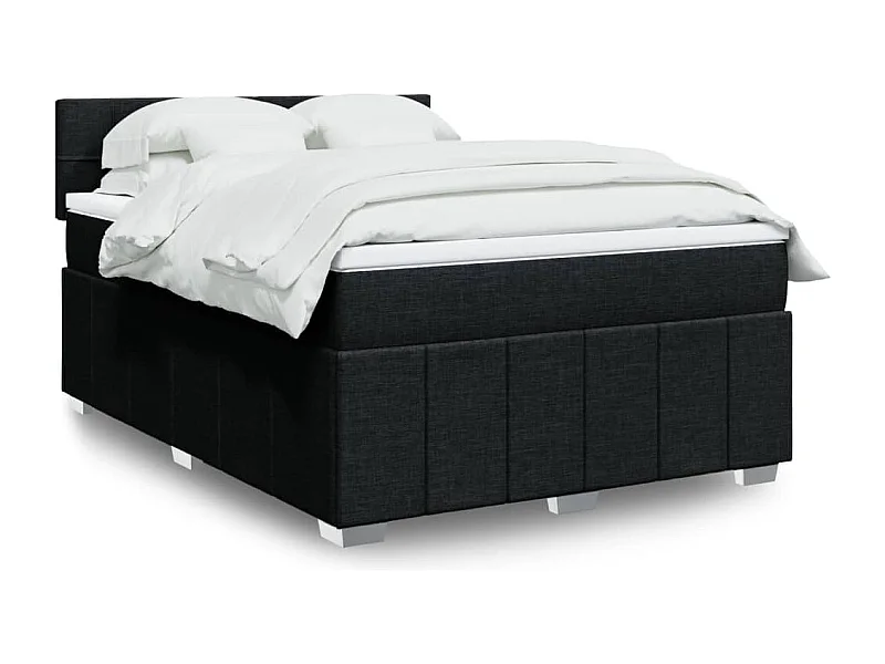 Boxspringbett mit Matratze Schwarz 140x190 cm Stoff