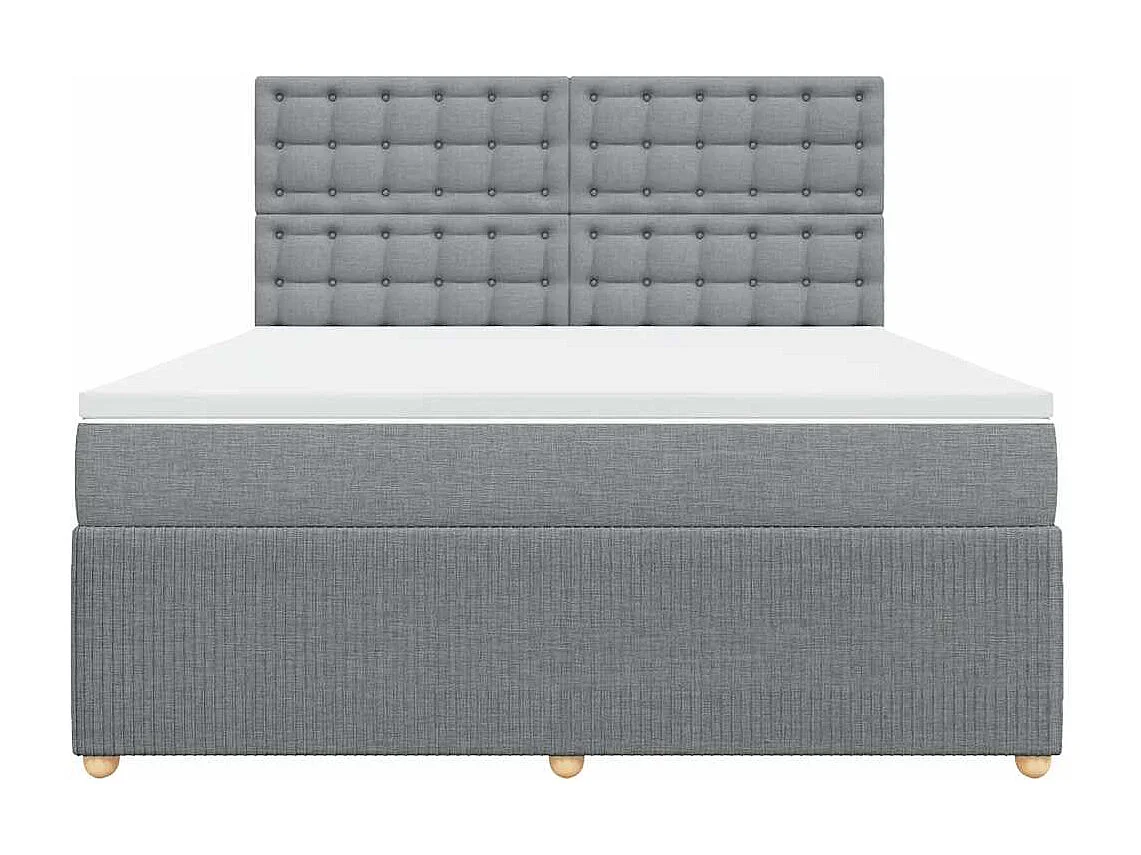 Sommier à lattes de lit avec matelas Gris clair 180x200cm Tissu
