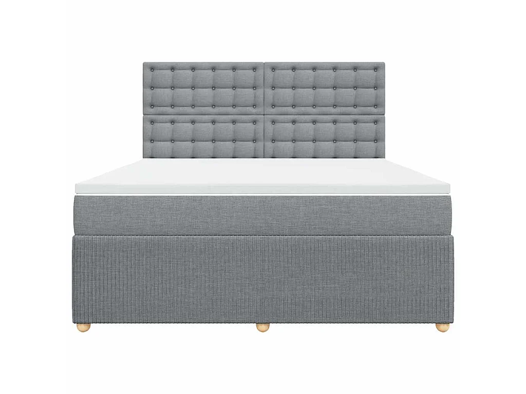 Giroletto a Molle con Materasso Grigio Chiaro180x200 cm Tessuto