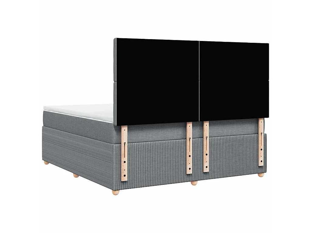 Giroletto a Molle con Materasso Grigio Chiaro180x200 cm Tessuto