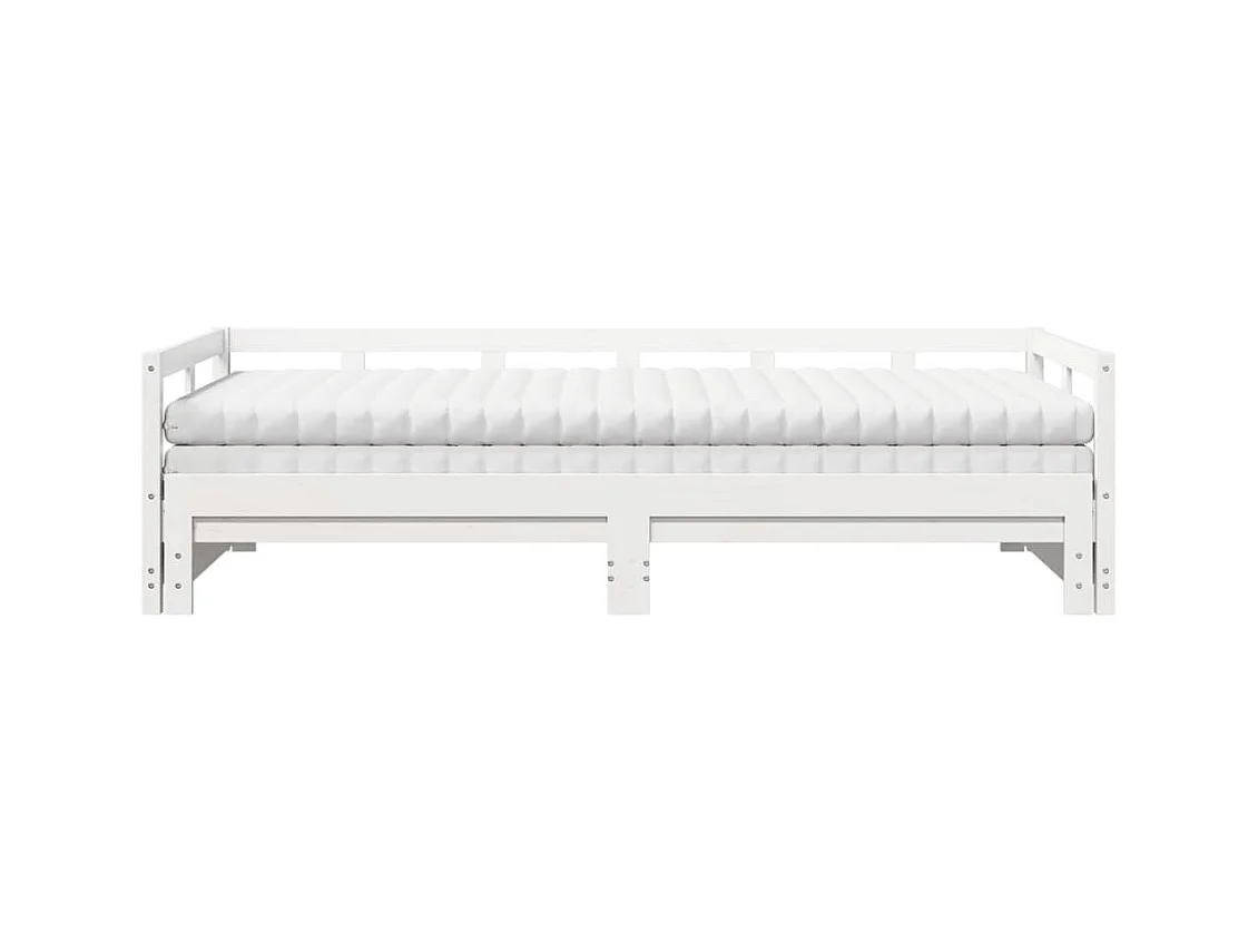 Lit de jour et lit gigogne et matelas 90x190 cm bois pin massif
