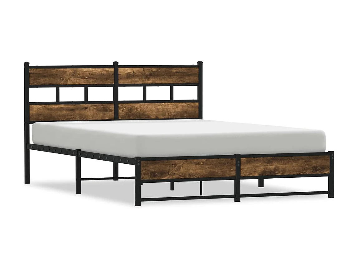 Bedframe zonder matras metaal gerookt eikenkleurig 140x200 cm