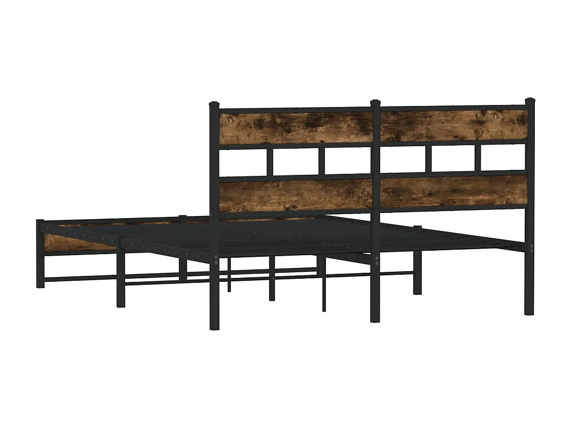 Bedframe zonder matras metaal gerookt eikenkleurig 140x200 cm