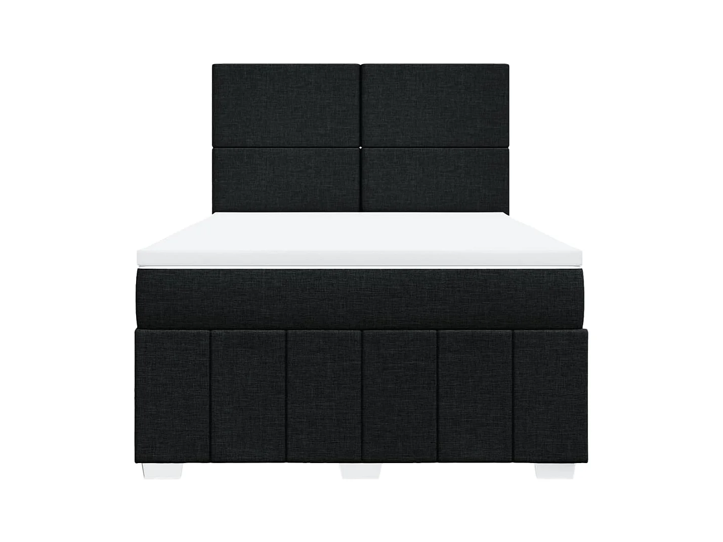 Boxspringbett mit Matratze Schwarz 160x200 cm Stoff