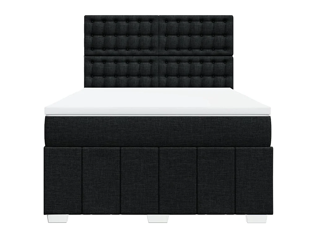 Boxspringbett mit Matratze Schwarz 140x200 cm Stoff