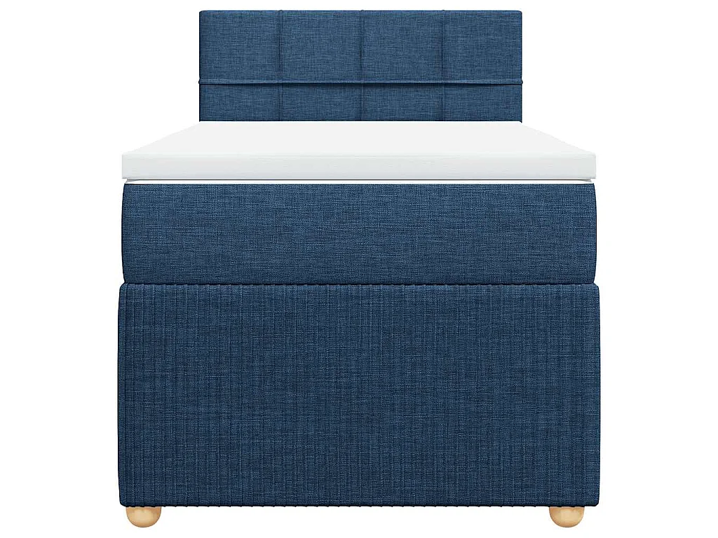 Boxspringbett mit Matratze Blau 100x200 cm Stoff