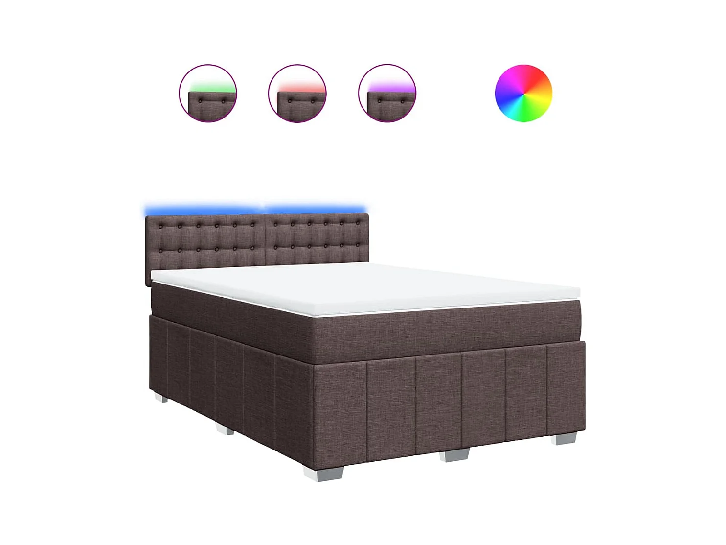 Boxspringbett mit Matratze Dunkelbraun 160x200 cm Stoff