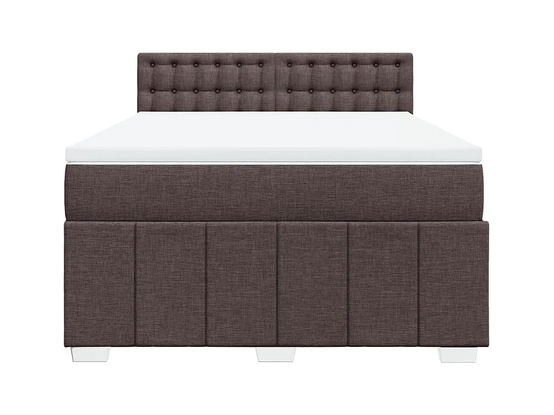Boxspringbett mit Matratze Dunkelbraun 160x200 cm Stoff