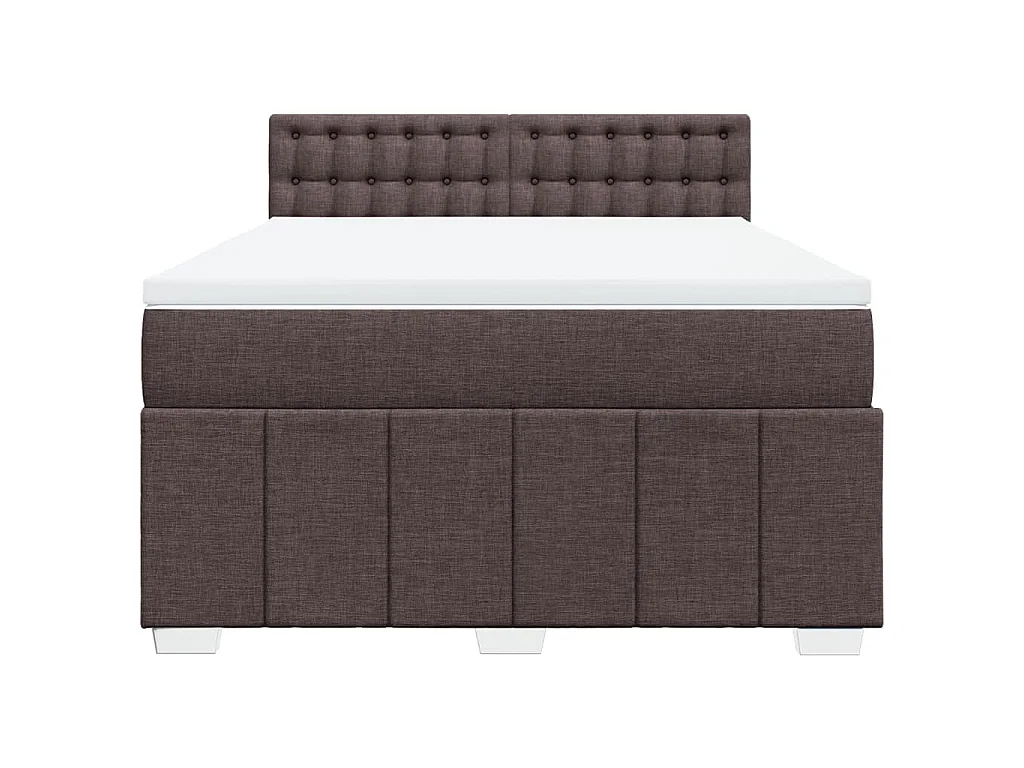 Sommier à lattes de lit avec matelas Marron foncé 160x200 cm
