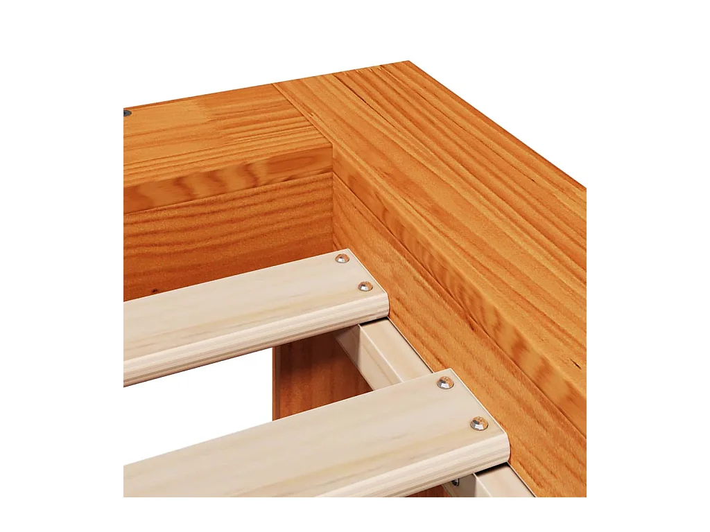 Cadre de lit sans matelas cire marron 180x200cm bois pin massif