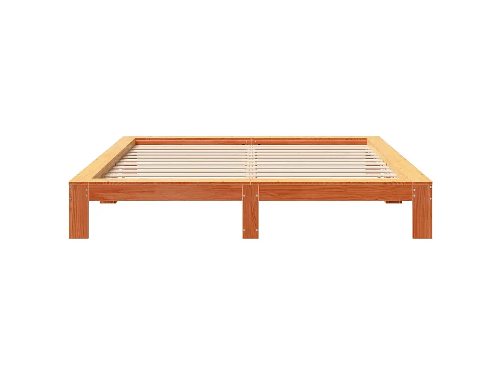 Bedframe zonder matras massief grenenhout wasbruin 180x200 cm