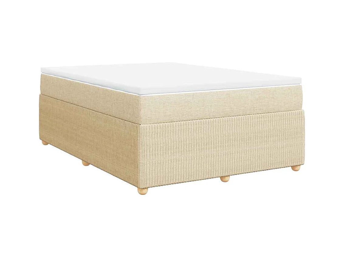 Sommier à lattes de lit avec matelas Crème 140x190 cm Tissu