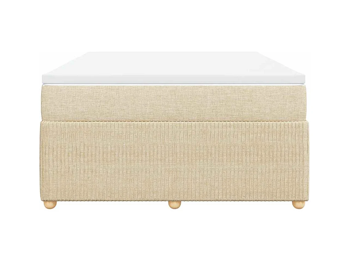 Sommier à lattes de lit avec matelas Crème 140x190 cm Tissu