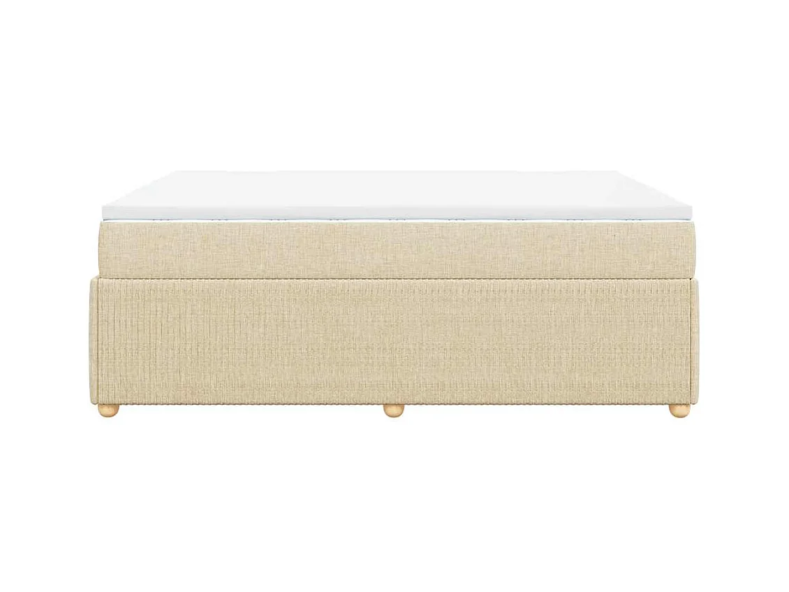 Sommier à lattes de lit avec matelas Crème 140x190 cm Tissu
