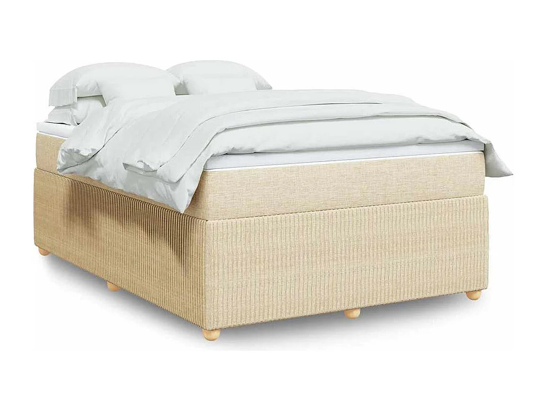 Cama com molas/colchão 140x190 cm tecido cor creme