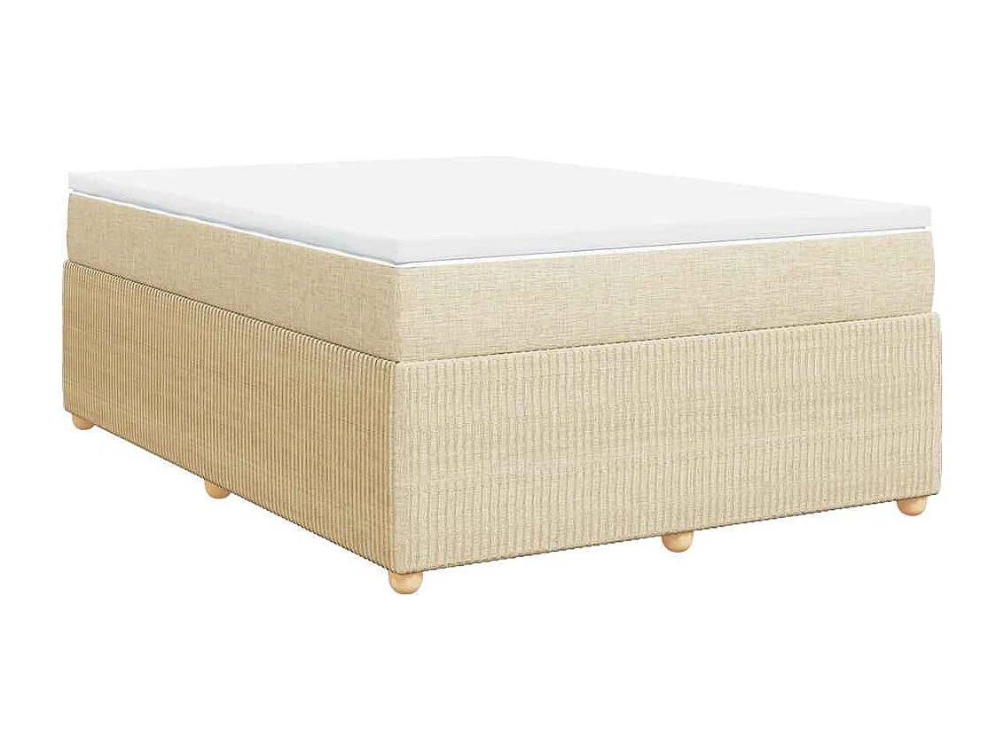 Cama com molas/colchão 140x190 cm tecido cor creme