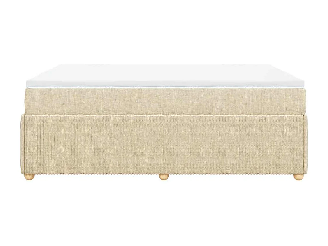 Cama com molas/colchão 140x190 cm tecido cor creme