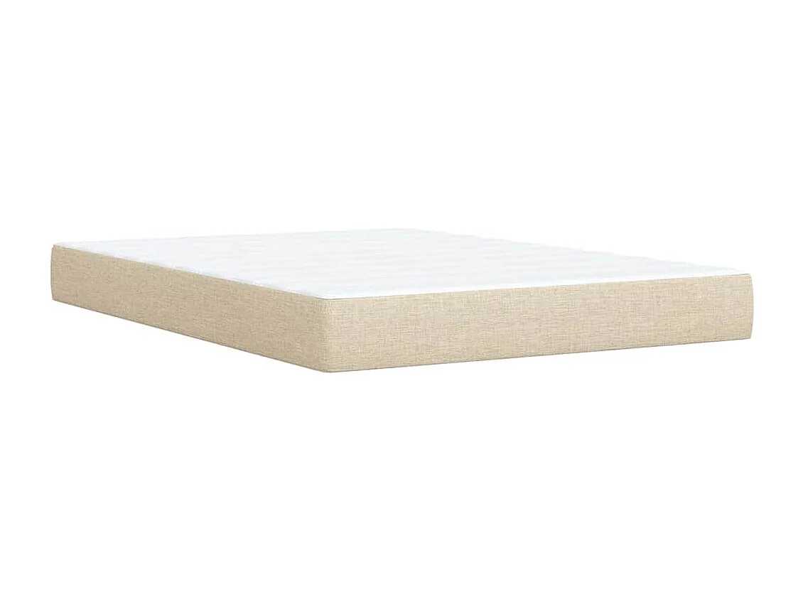 Cama com molas/colchão 140x190 cm tecido cor creme