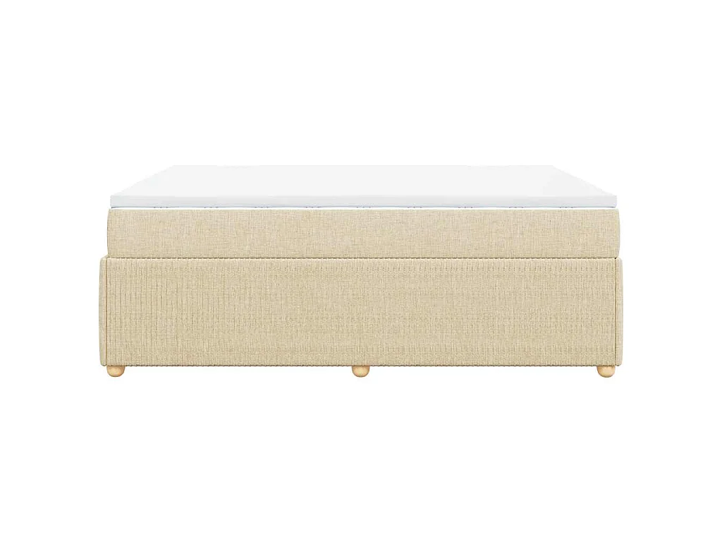 Boxspring met matras stof crèmekleurig 140x190 cm