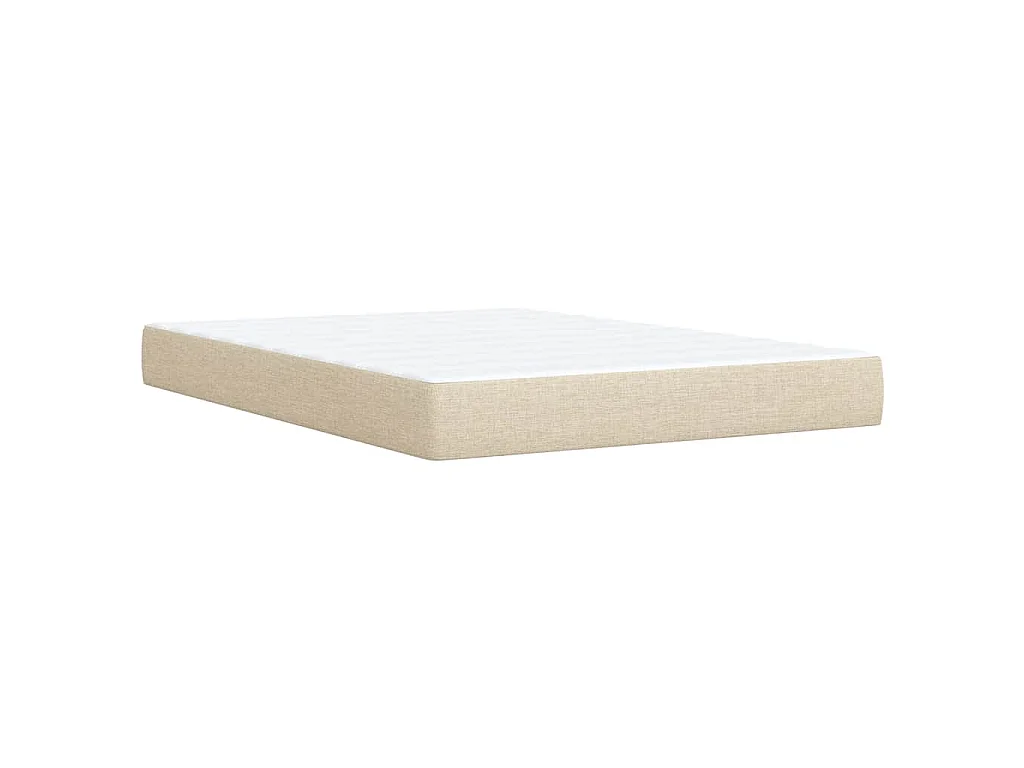 Boxspring met matras stof crèmekleurig 140x190 cm