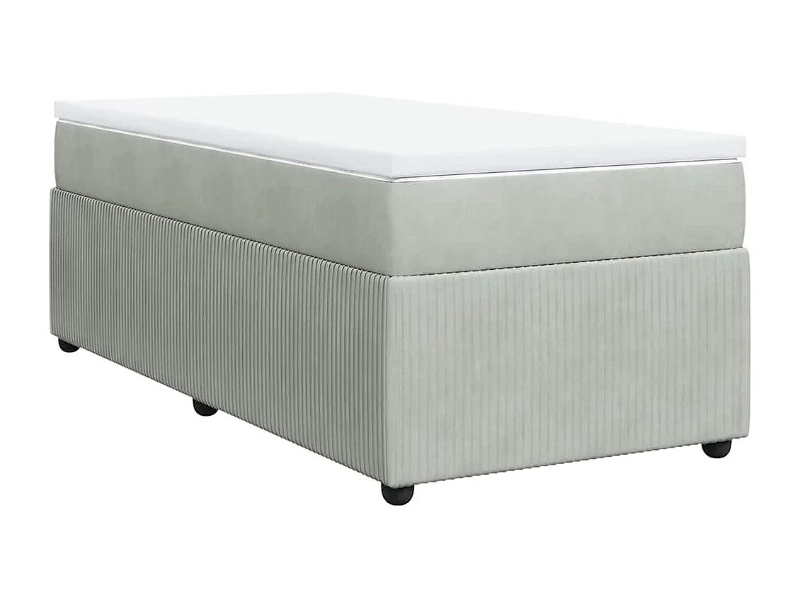 Boxspring met matras fluweel lichtgrijs 90x200 cm