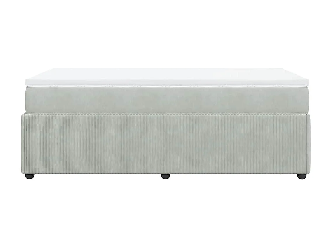 Boxspring met matras fluweel lichtgrijs 90x200 cm