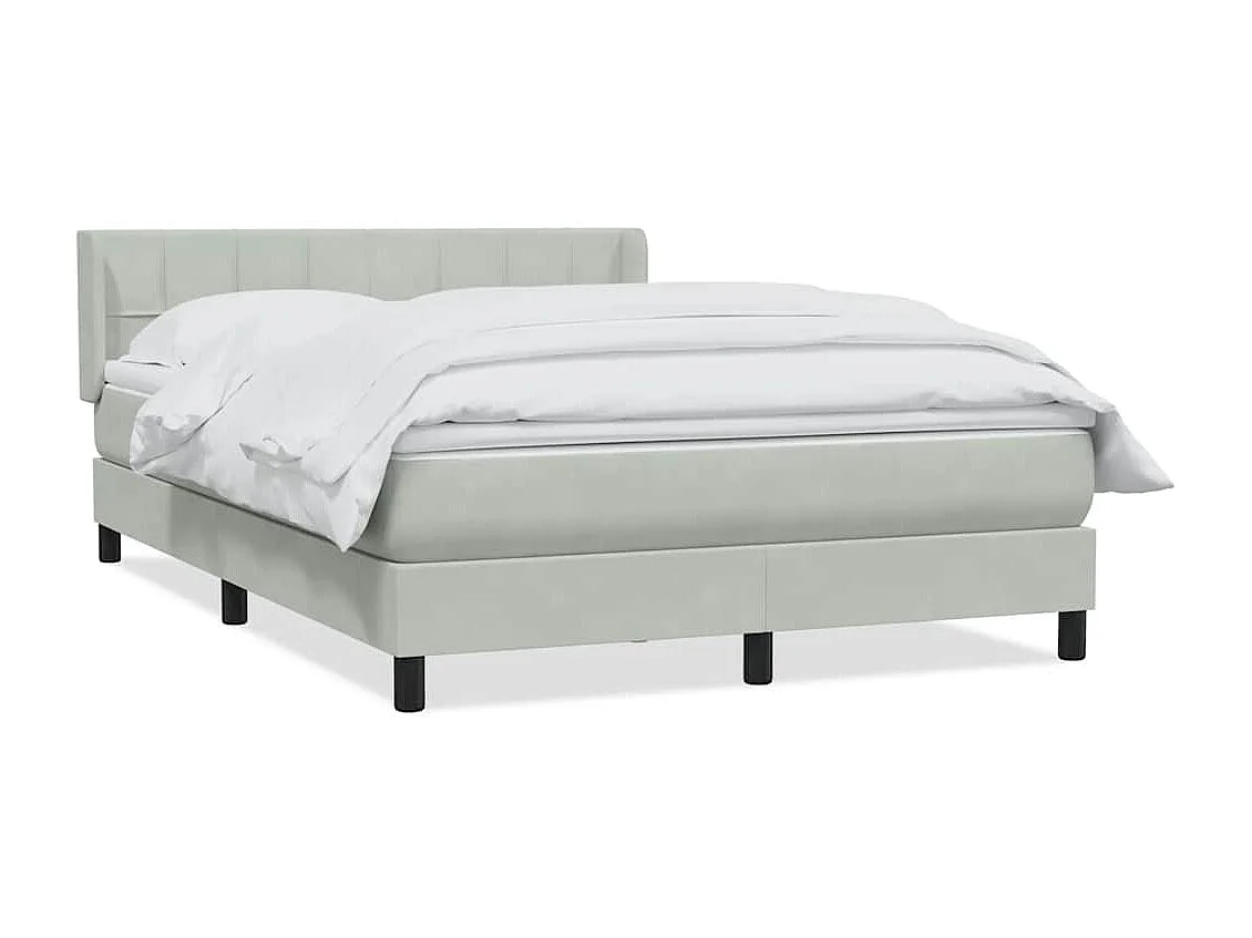 Boxspring met matras fluweel lichtgrijs 160x220 cm