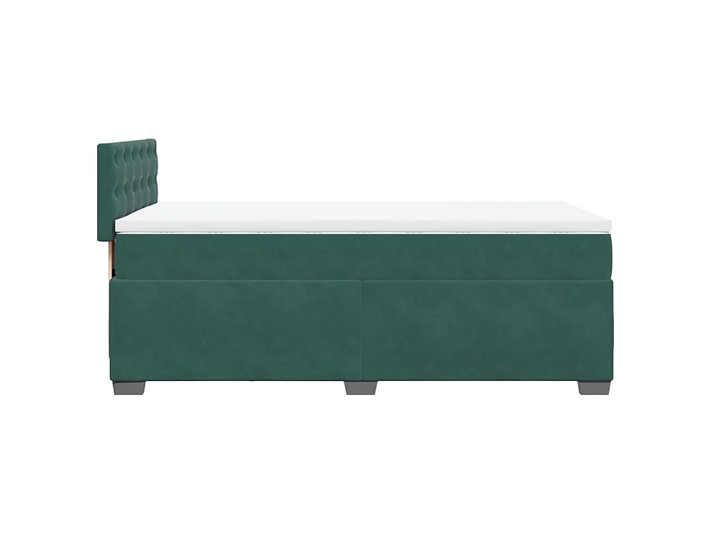 Boxspringbett mit Matratze Dunkelgrün 90x200 cm Samt