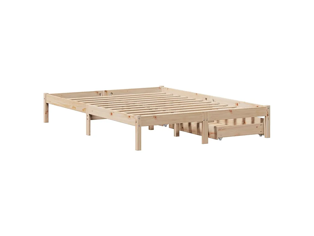 Cadre de lit sans matelas 140x190 cm bois de pin massif